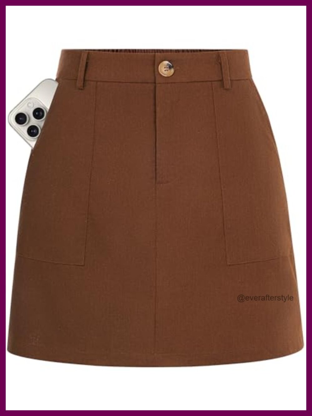 Linen Mini Skort with Built-in Shorts High Waisted A-Line